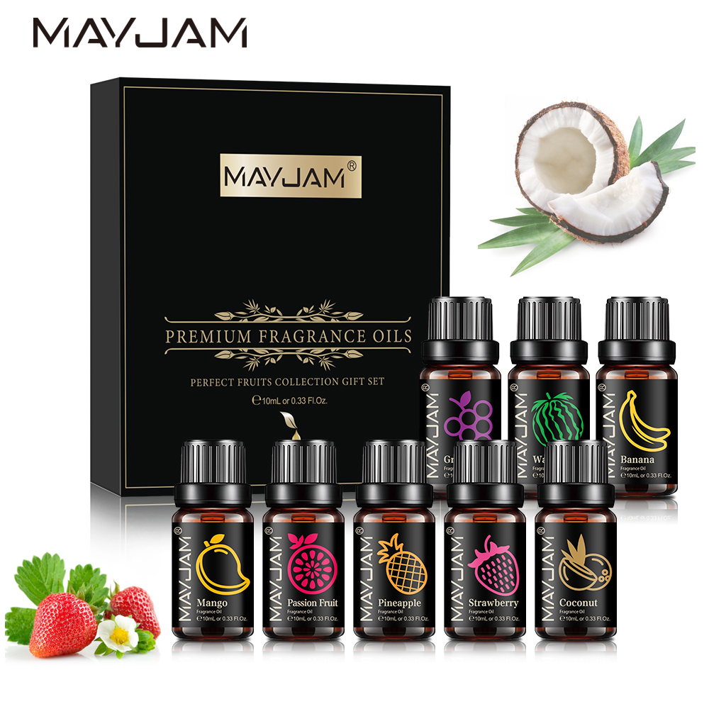 Candle Making Kit Wholesale - MAYJAM น้ํามันหอมระเหยชุด 8 ชิ้นของขวัญกล่องผลไม้ AROMA Oil