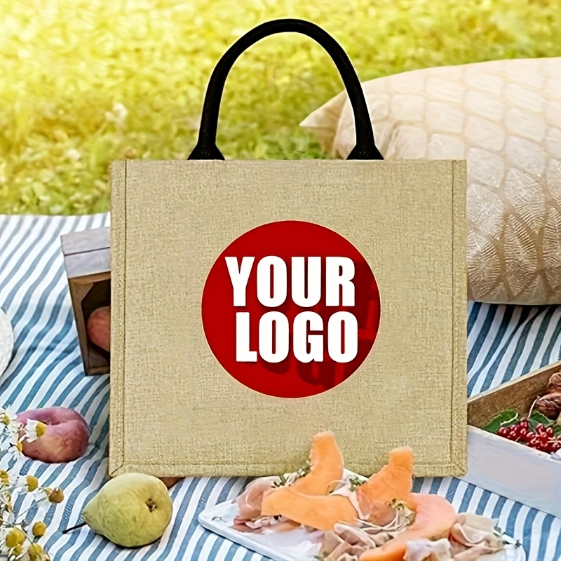 Jute Bag Packaging - กระเป๋าผ้ากระสอบแบบกำหนดเองได้ ขนาดใหญ่ บรรจุภัณฑ์แบบใช้ซ้ำได้ เหมาะสำหรับงานแสดงสินค้า ร้านขายของชำ ช้อปปิ้ง
