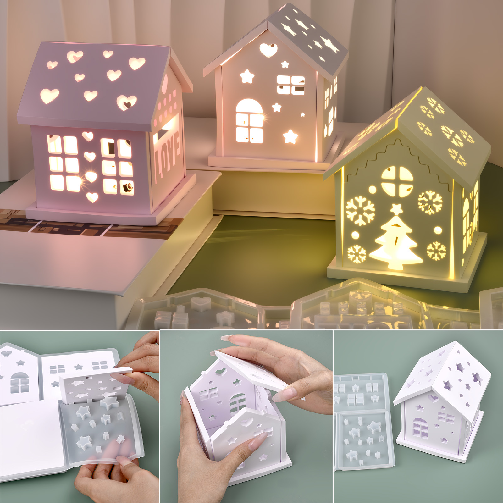 3D House แม่พิมพ์ซิลิโคน DIY C - Candle Making Equipment บทวิจารณ์และราคา