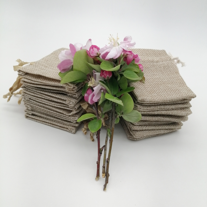 50Pcs Jute ของขวัญกระเป๋าผ้าลิ - Jute Bag Packaging บทวิจารณ์และราคา