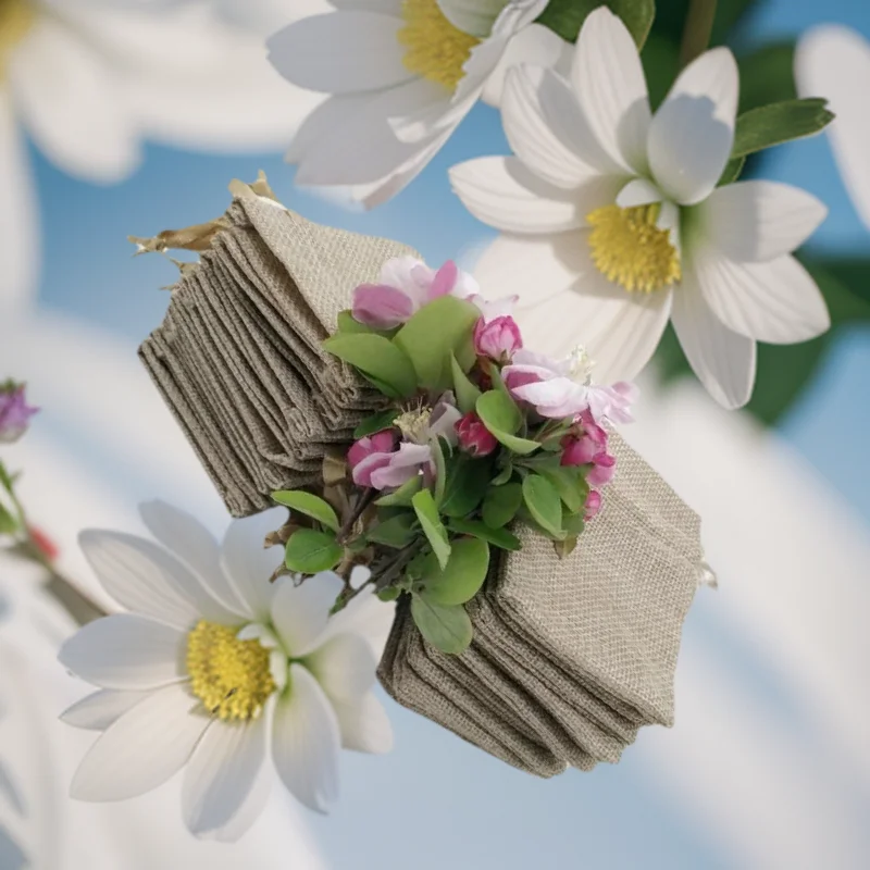 200 ชิ้นผ้าไหมริบบิ้นผ้าฝ้าย D - Jute Bag Packaging บทวิจารณ์และราคา